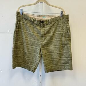 Tommy Bahama Mens Chino Shorts Size W38 L9 Green Floral Leaf Print Cotton